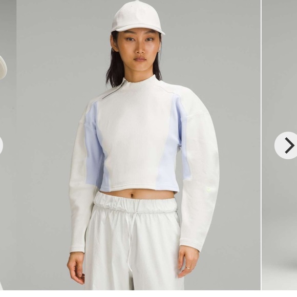 COPY - Lululemon Ribbed Luxtreme Wide-Sleeve Pullover in bone/blissful blue. Si… - Picture 1 of 9